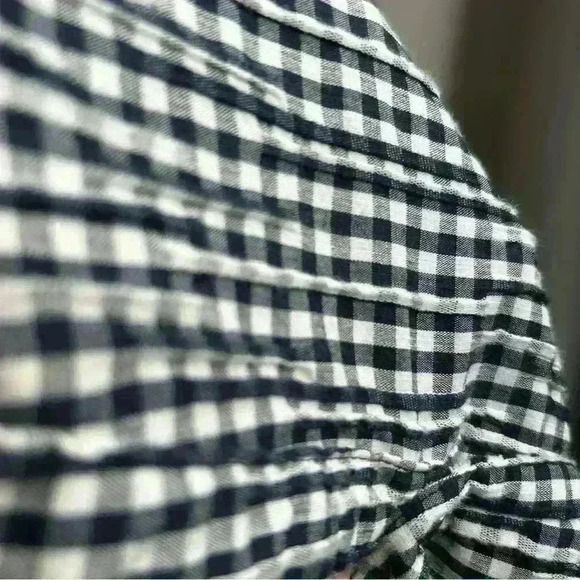 Denver Hayes Women's Medium Checkered Button Down Blouse - Picture 8 of 10